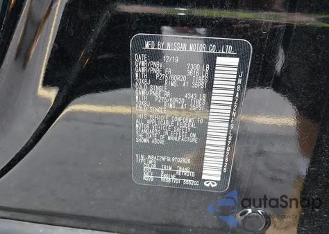 2020 Infiniti Qx80 Luxe из США, поврежденный, VIN JN8AZ2NF9L9702826